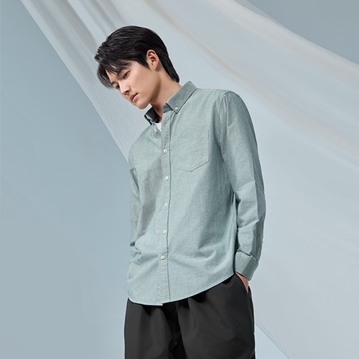
Made in JD [pure cotton Oxford Spinning] shirt men's autumn long-sleeved men's shirt jacket green 41