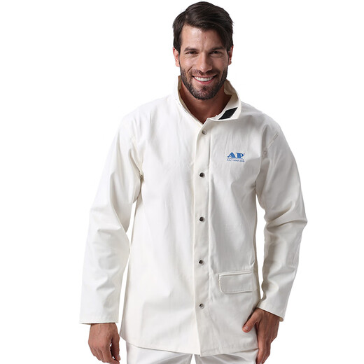 友盟 AP-6840+AP-9710白色防火阻燃工作服 焊工焊接电焊服 1件M码【可定制】