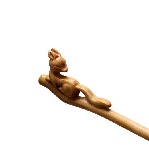 Meng Junchen, Little Fox, New Chinese Style Hairpin, Peach Wood, Daily Versatility, Ancient Style Little Daji Girl Hairpin Cheongsam, Little Fox Fairy, Peach Wood