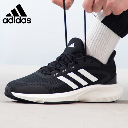 Adidas men and women running shoes summer shock-absorbing, anti-slip, wear-resistant and comfortable running sneakers IH6038 black size UK8