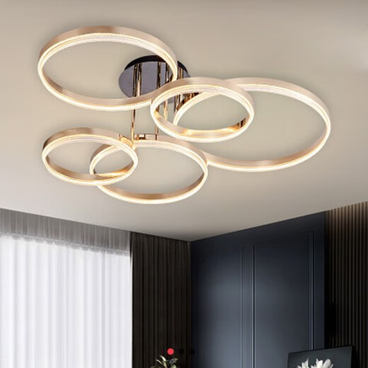 Physischer Laden Jisuo Serie Kreis Wohnzimmer Esszimmer Schlafzimmer Deckenleuchte offline 12188 Esshänge 2 Kreise 40 Watt Durchmesser 67 cm drei Farben