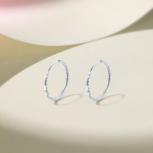 Saturday Fu PT950 platinum earrings for women, simple and versatile earrings as a gift for your girlfriend, one pair - 1.87g