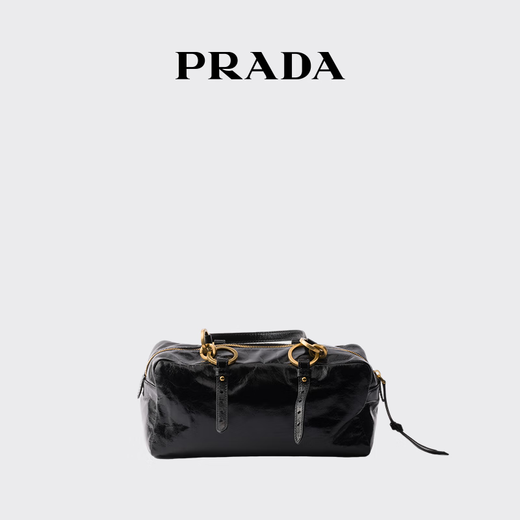 PRADA/Prada gift women's Prada Dangle medium calf leather handbag black
