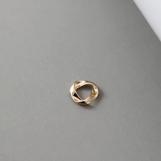 DYN simple Korean pure 14K gold pendant for women hollow plain gold geometric shape K gold clavicle chain neck pendant gift individual pendant