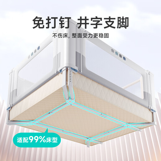 InnoTruth婴诺婴儿床围栏床上三面宝宝防摔围挡安全床边护栏一面挡板免打孔