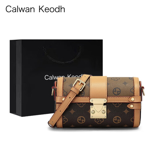 CALWAN KEODH官网包包女包斜挎包复古单肩高级感小包圆筒包生日礼物送女友老婆 【咖色】品牌小众百搭实用走心女生闺蜜