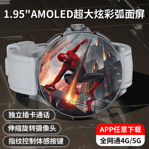 Huaqiangbei Smart Watch National Subsidy WATCH GT 5G Full Netcom Plug-in Card Independent Call Cellular Top Edition Sports Watch Bluetooth Dual System Adult 2025 New Black Exclusive Edition - Rotating Camera - Dual System NFC Payment + AMOLED Large Screen