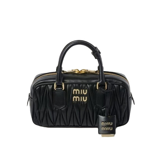 LZJVmiumiu Sac pour Femme Nouveau Style Sac pour Femme plissé Bowling Mode Portable Boston épaule bandoulière Oreiller Petit Blanc (Emballage de boîte Cadeau)