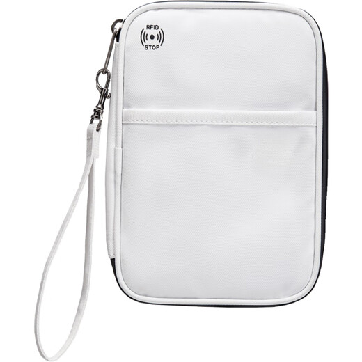 Sac à cartons à clip de passeport SMVP ID Sac de rangement RFID Antift Multi-Fonctional Air Ticket Certificate Sac Passeport Sac Blanc Small (2 couvertures de passeport)