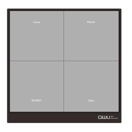 Das Haus Feitian One, Two, Three, Four Eight Intelligent Switch-Mijia Mesh-PC/Glass/Metall Feitian Four [PC-Starry Sky Gray] Mijia Version