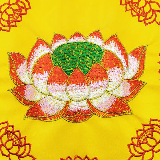
God's worship mat kneeling mat Buddha equipment supplies Nine-grade lotus meditation cushion lotus worship mat pearl cotton SN3878 Small hollow lotus yellow 48*5 cm Other Specifications