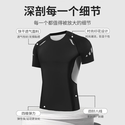 Lierui swimsuit suit men's quick-dry swimming sun protection top anti-embarrassment double-layer swimming trunk suit soaking hot spring surfing and diving suit Swimming suit four-piece set XL [recommended 120-140Jin [Jin equals 0.5 kg]]