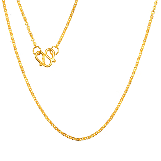 Henglijia gold necklace clavicle chain set chain women's 999 pure gold O-shaped necklace pure gold necklace pendant versatile chain 5.5g 40cm