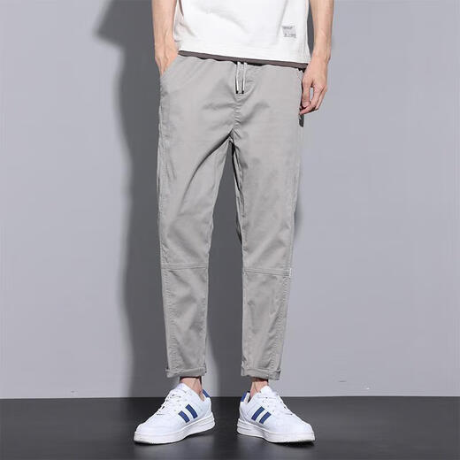 丨 Lilang 丨 [El código de marca rompe y recoge gangas] 2025 Pantalones casuales delgados de verano para hombres Fashion Fashion de la pierna recta de nueve puntos DLSJ PURO/653 Código de 2 XS de alta calidad negro [Entrega prioritaria de seguimiento]