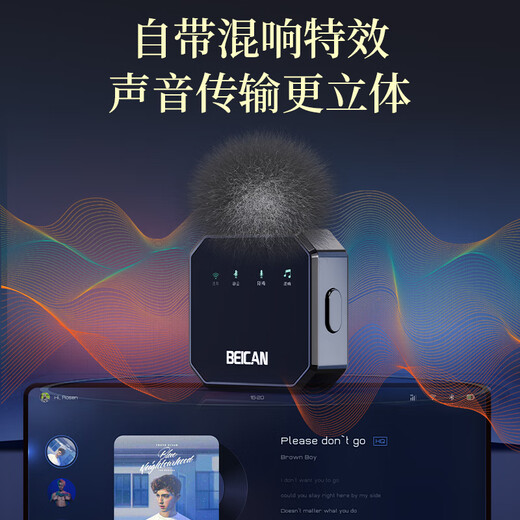 Mylasen Beican Wireless Lavalier Microphone Anchor Live Recording Equipment Outdoor Interview Short Video Radio Douyin K Song Noise Reduction Microphone Suitable for Apple Android Black One to Two Lightning Interface