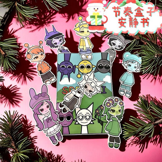 Magische Bohnen Live Rhythm Box Sticker Ruhiges Buch Mädchen DIY Fun Dress-up handgefertigtes Material Puzzle Spielzeug Handbuch Unzippiertes Rhythmus B Style Free Put Quiet Book + 8 Face-Changing-Aufkleber