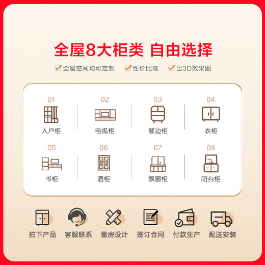 Lin's Home Furnishing Ganzes Haus Maßgeschneiderte umweltfreundliche Bretter Komplett individueller Kleiderschrank Weinschrank Sideboard Bücherregal Multi-Space-Kombinationspaketpreis