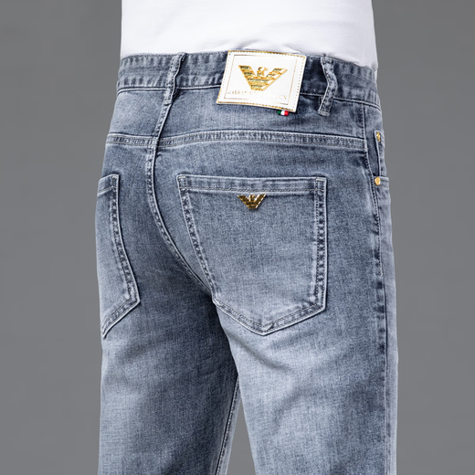 2024 Jeans d'automne et d'hiver pour hommes Slim Elastic Petits pieds polyvalents pantalon haut de gamme décontracté K683 noir 28 2 pieds 1
