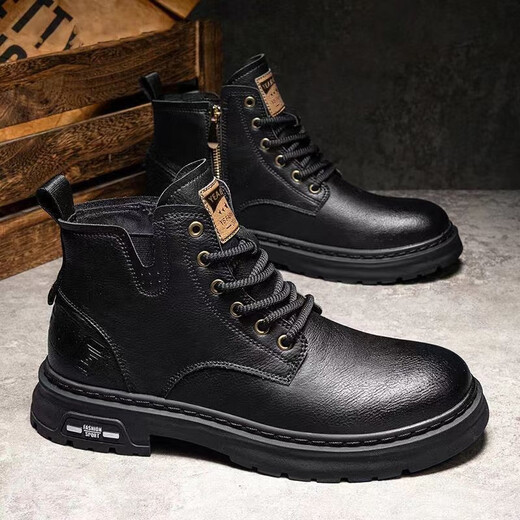 Huilijun Huizhou Martin Boots Men's 2025 Spring British Style Retro Workwear Boots Trendy et polyvalent pour hommes épais Solemn Mid-Top Boots Brows 39