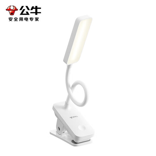BULL Eye Protection Clip Bedside Lamp Bedroom Rechargeable Small Desk Lamp Learning and Reading Lamp Dormitory Clamp Desk Lamp with Extra Long Battery Life Rechargeable White 4.5w/Three-level Dimming Official Anti-Blue Light Clip-On Video Charger and Plug-in