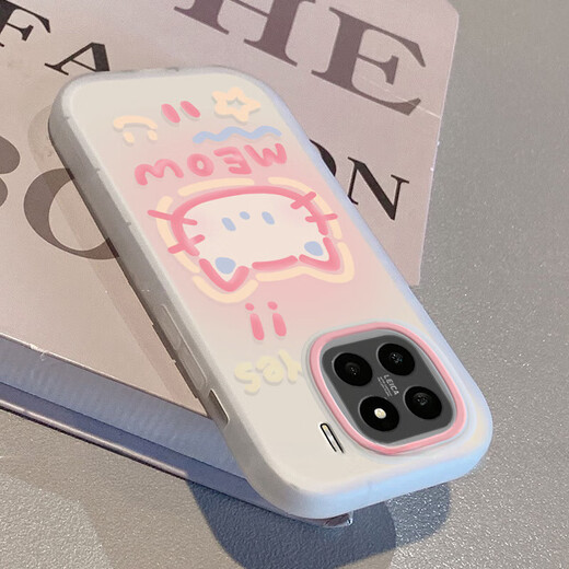 Коровь раковина розовая кошачья голова xiaomi 15 мобильного телефона Силиконовый мультфильм Mi15pro Anti -Fall 14ultra Matte All -включенная подушка безопасности женщин KS357 Little Fat Girl - белая - розовая кошачья голова Xiaomi 15