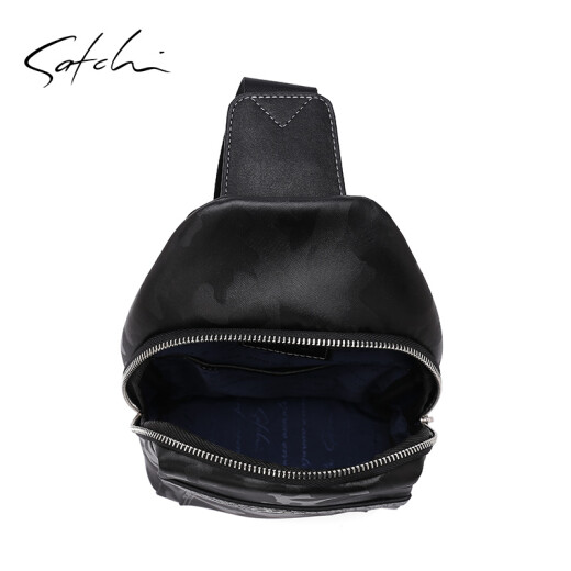 Satchi Sachi Bolso de pecho Bolso de hombros de moda para hombres adolescentes Crossbody Bag Ax12189-9h Black-Ax12189-9h