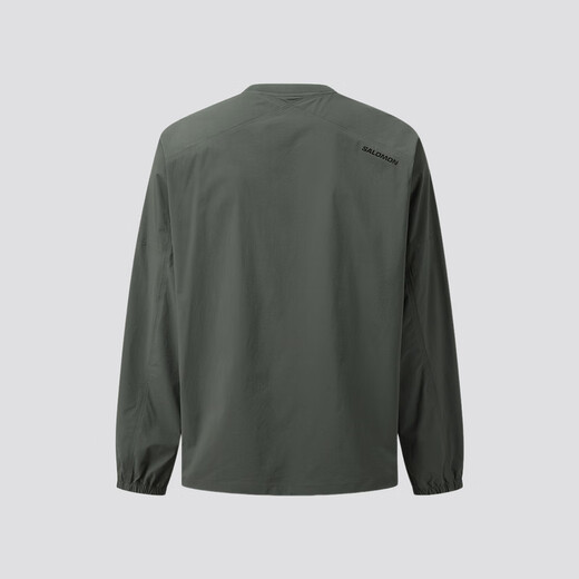 Salomon Men's Outdoor Sports Trendy Casual Urban Fashion Sweater BLAST WOVEN LS PKT TEE Shark Purple Gray C28136 2XL