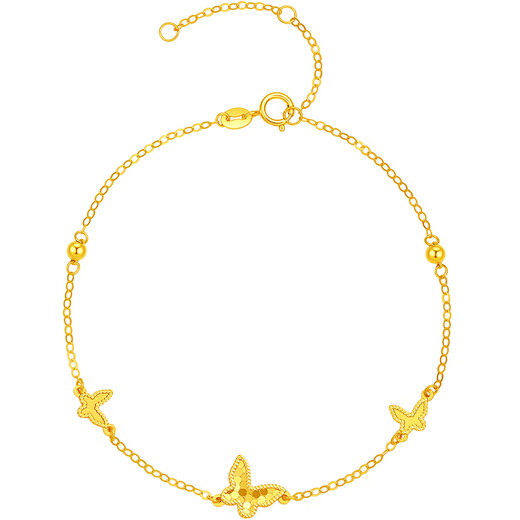 Zhou Sai Fu 18k Gold Armband Schmetterling Gold Armband Geburtstagsgeschenk Frauen C0713856 16+3cm