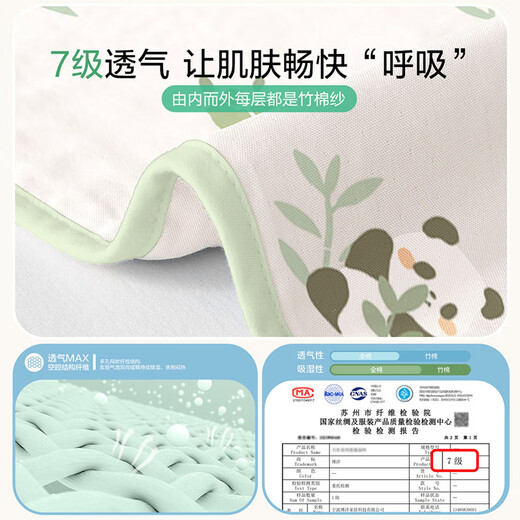 BEYONDHOME BABY Boyang mother and baby four-layer bamboo cotton gauze blanket kindergarten nap blanket baby blanket bamboo forest panda 100*120cm