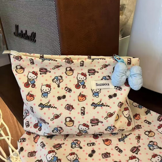 JD Logistics Cream Style Clutch Kitty большой емкость портативная сумка для хранения.