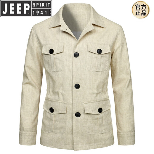 
JEEP SPIRIT Fashion Suit Collar Multi-Pocket Work Jacket Men's Casual Line Hunting German Wind Coat Large Size Navy Blue M 125Jin [Jin equals 0.5 kg] About the weight