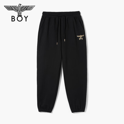 Junge London23 Herbstpaar Casual Hosen, Hoodies, Gold Stamping, Modetrendy Strick Sporthosen N15904 Schwarz S