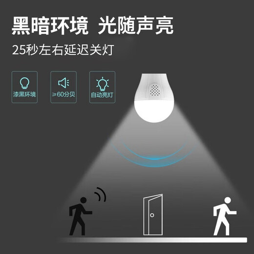 Foshan Lighting (FSL) LED light bulb intelligent voice-activated induction bulb E27 screw energy-saving voice-activated light property corridor radar induction voice-activated light bulb 5W positive white light 6500K