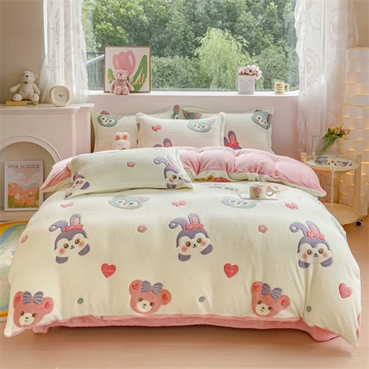 Zile (Zile) snowflake velvet thickened warm double-sided velvet skin-friendly and comfortable single quilt cover 220*240cm-Starry Sky