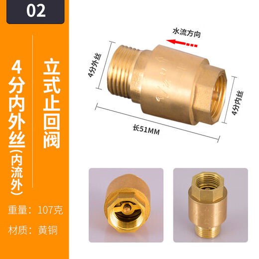 Customized 4 points vertical check valve 6 points PPR water pipe one-way valve 1 inch stop valve DN15 20 25 water meter check valve DN50PPR (1.5 inch) hot melt union type