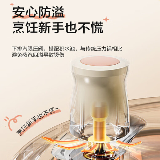 SUPOR pressure cooker 304 stainless steel thickened explosion-proof household large-capacity double-ear pressure cooker gas stove induction cooker universal pressure cooker anti-burning black with heat transfer plate 22cm 5L