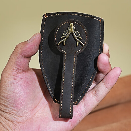 Master Lu cuero de vaca puro de primera capa bolso para llaves extraíble de cuero genuino mini bolso retro desgastado llavero portátil para coche Cuero de vaca de primera capa marrón Crazy Horse