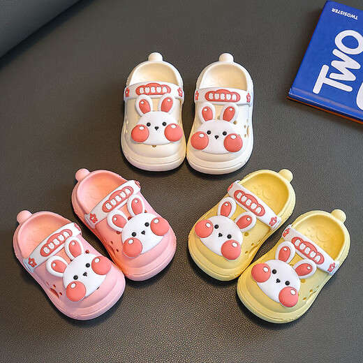 Kinder-Cartoon-Lochschuhe im Sommer Baby im Innen- und Außenbereich Little Boy Badeschuhe weiche Sohle nicht rutschfestes Kinder zu Hause Pink-Rabbit 24-25 Größe 15 cm (geeignet für weniger als 3 Jahre)