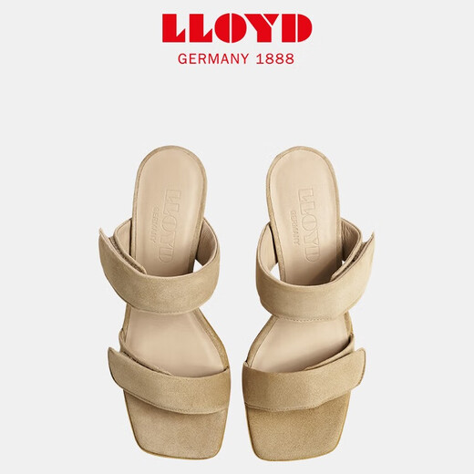 
LLOYD imported women's shoes lambskin elegant kitten heel strap casual sandals standard middle heel 13564 camel 36
