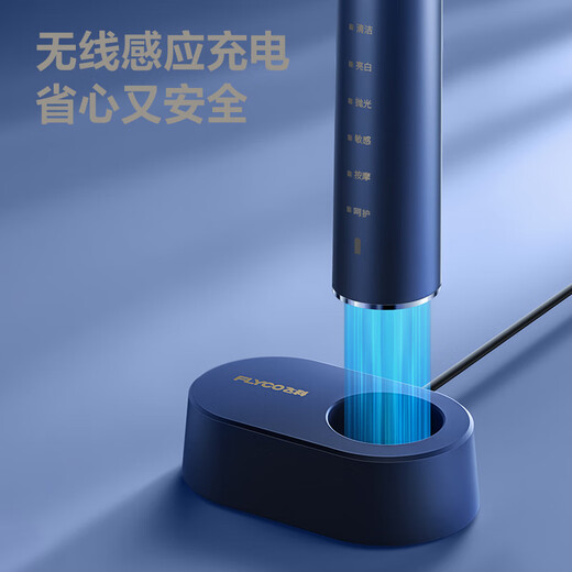 FLYCO electric toothbrush for adults, fully automatic intelligent sonic soft-bristle gum protection, deep cleaning, couple birthday and New Year gift for boyfriend and girlfriend FT7205 sapphire blue