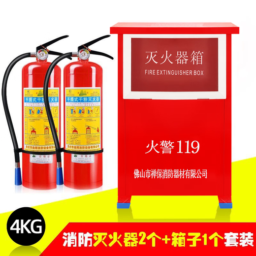 天震爵手提式干粉灭火器4kg车载商店用家用12358公斤国标消防箱套装器材 国标4kg车用灭火器（3C认证）