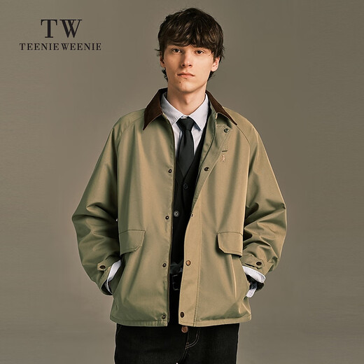 Teenie Weenie Bear Men's Simple Jacket 2025 Autumn and Winter New Casual Retro Fashion Trend Jacket Dark Khaki L
