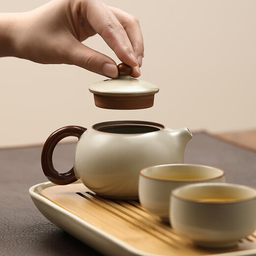 Shangyanfang Ru Kiln Teapot Tea Household Single Pot High-end Ceramic Ice Crack Glaze Xishi Pot One-person Kung Fu Tea Drinking Equipment