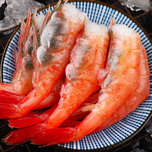 Smvp Magadan Sashimi de crevettes sucrées arctiques importées, prêtes à manger crues et super grandes sushis verts Sushi crevettes LA6167 une boîte 1kg (poids net)