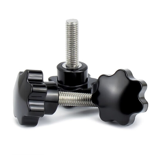 Jinchao 304 stainless steel plum blossom handle screw star handle hand screw bolt seven-star knob head M4M6M8M10 M3*6 (5 pieces)