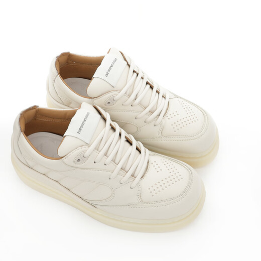 
ARMANI/Armani EA Men's Fashion Fashion Brand Genuine Leather Little Fat Ding Low Top Casual Shoes X4X693 XR335 Khaki S445 43