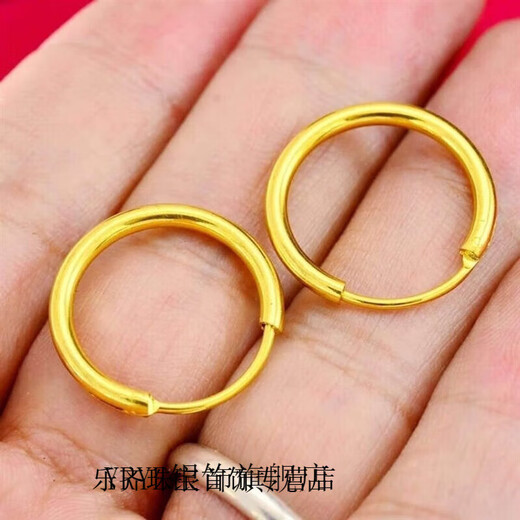 DOMEN imitation 999 gold earrings 24 gold women's glossy size earrings golden gift glossy earrings