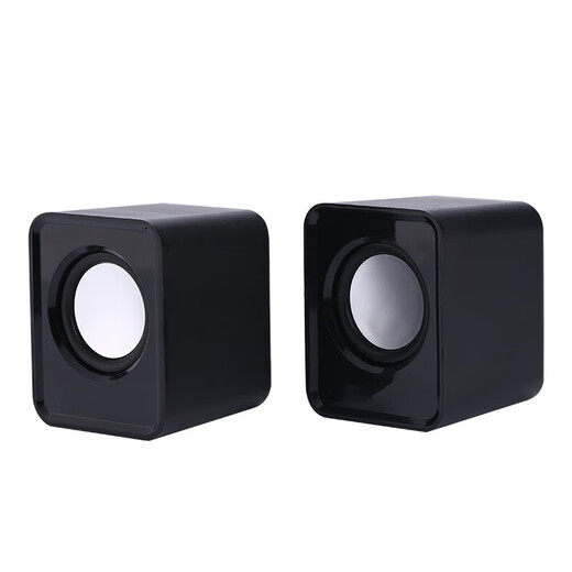 【有线音响】电脑台式低音炮 家用桌面笔记本小音箱 USB多媒体高音质 黑色[线长约65cm]