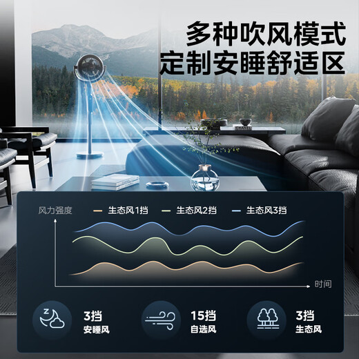 Midea Clover Sleep Ultra DC variable frequency 3D shaking head air circulation fan/silent bedroom electric fan/small remote control floor fan/voice purification fan