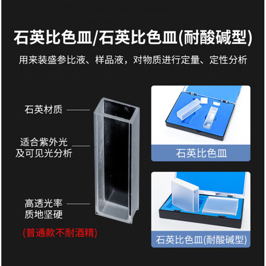 石英比色皿玻璃  751/722 5 10 20 30 40 50 100mm 分光光度计 石英20mm2只装一盒